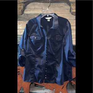 Medium Christopher Banks Navy Cotton Blouse